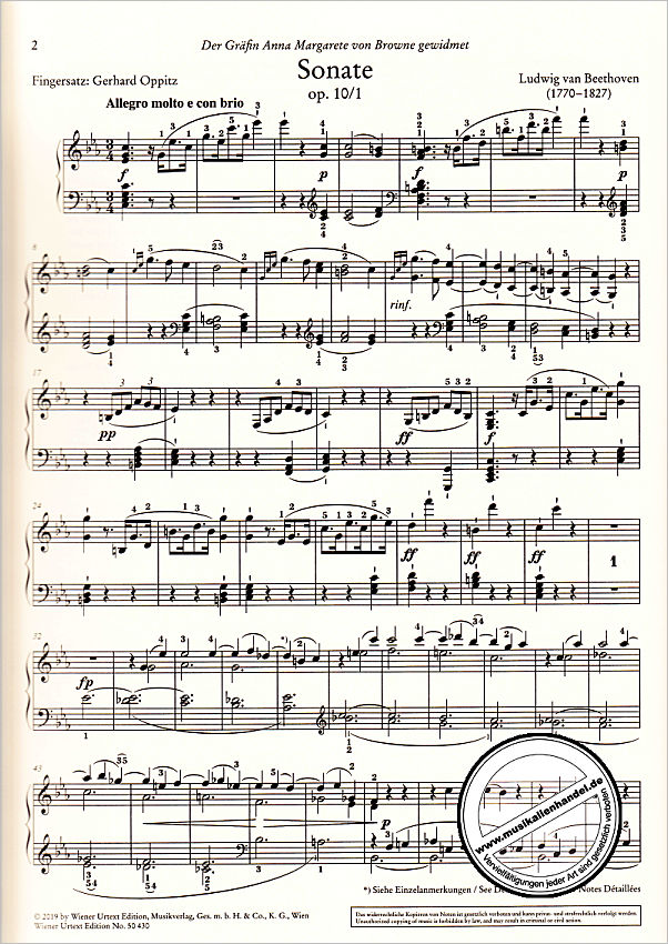 Notenbild für UT 50430 - Sonate c-moll op 10/1