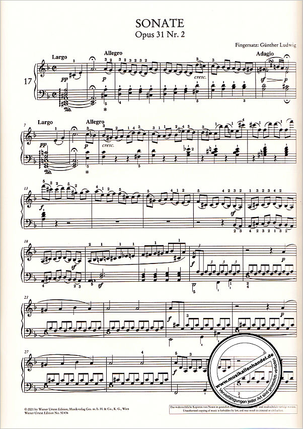 Notenbild für UT 50436 - Sonate 17 d-moll op 31/2 (Sturm)