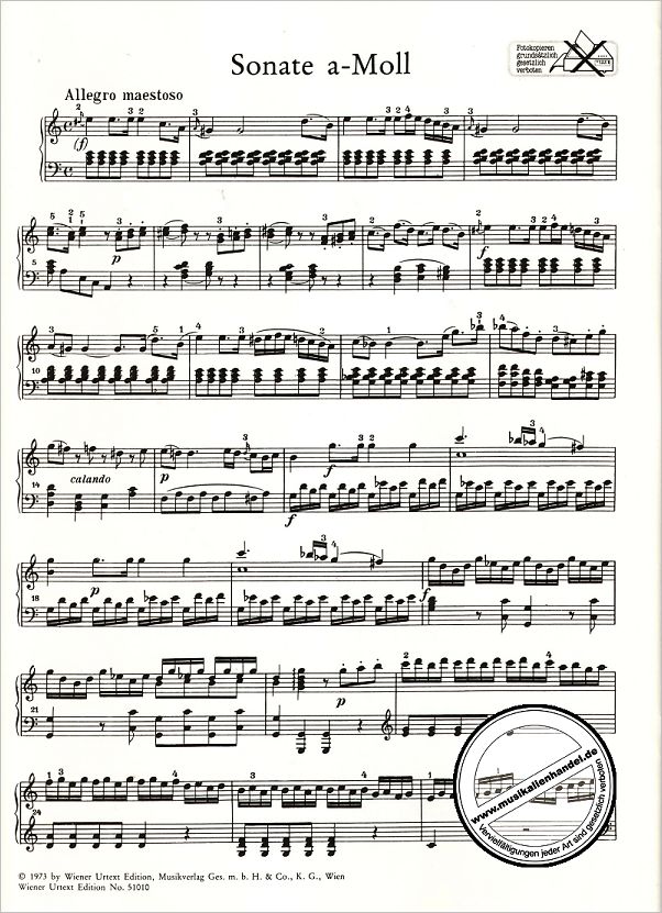 Notenbild für UT 51010 - SONATE 8 A-MOLL KV 310 (300D)