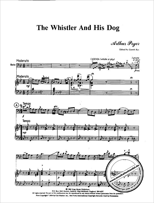 Notenbild für VIRGO -VO37 - THE WHISTLER + HIS DOG