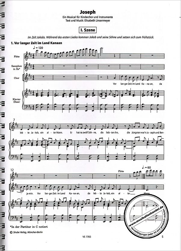 Notenbild für VS 1783 - JOSEPH - MUSICAL ZU MOSE 37-45