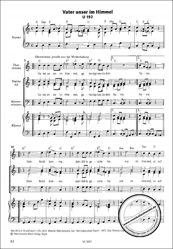 Notenbild für VS 1857 - UNTERWEGS - NEUE GEISTLICHE LIEDER + SPIRITUALS