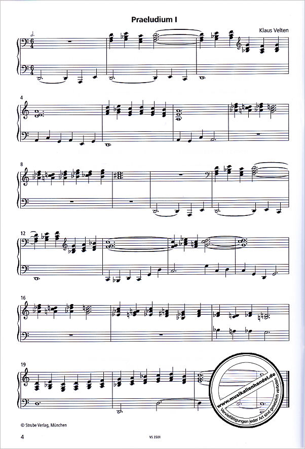 Notenbild für VS 3501 - 24 Orgelminiaturen