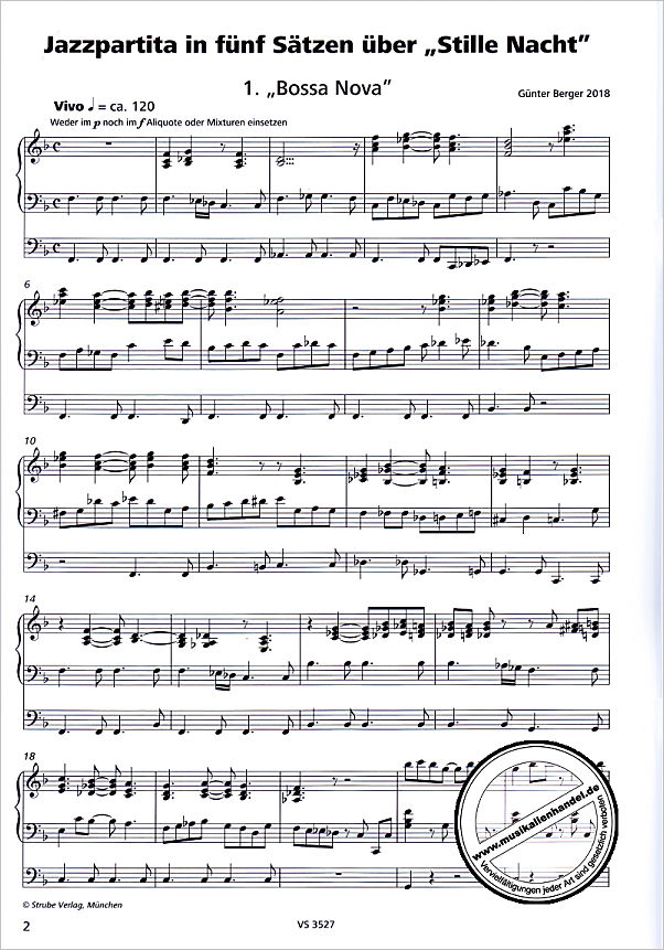 Notenbild für VS 3527 - Jazzpartita über Stille Nacht