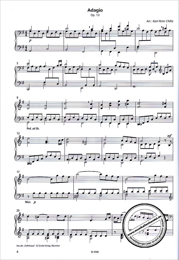 Notenbild für VS 3558 - Beethoven auf der Orgel