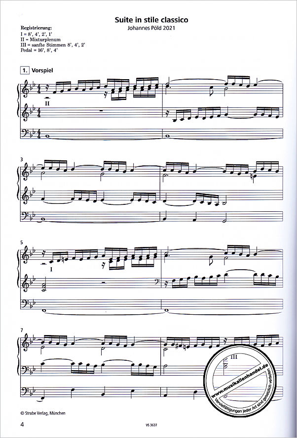 Notenbild für VS 3637 - Suite in stile classico