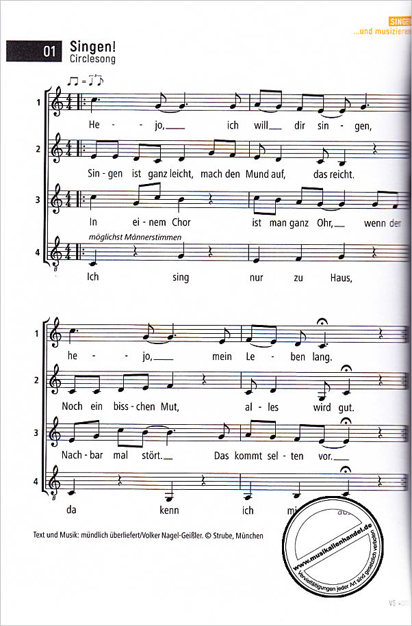 Notenbild für VS 4030 - Einfach singen - die Stimme im Chor entwickeln