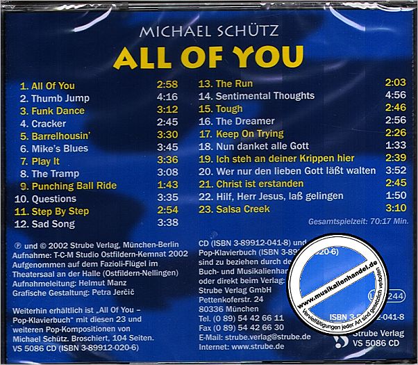 Notenbild für VS 5086-CD - ALL OF YOU - POP KLAVIERBUCH
