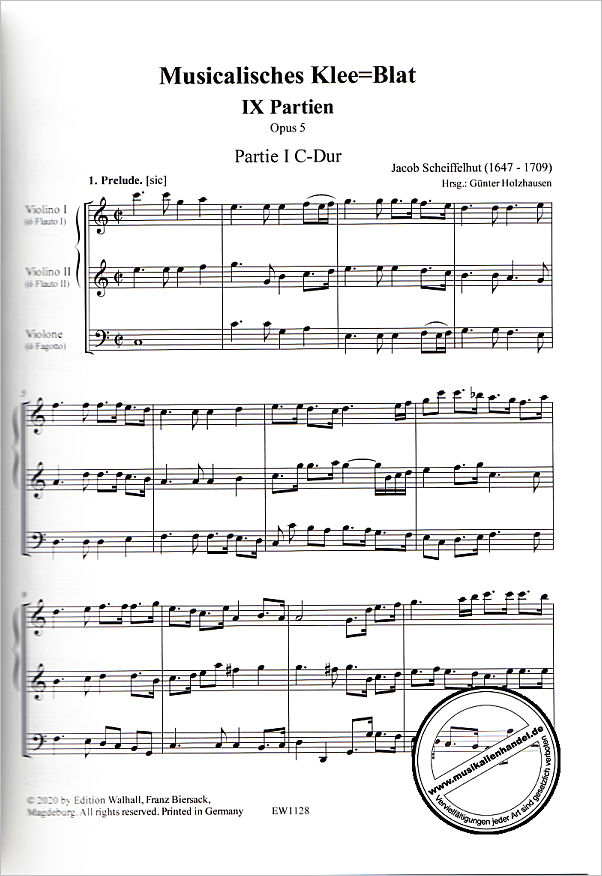 Notenbild für WALHALL 1128 - Musicalisches Klee Blat op 5