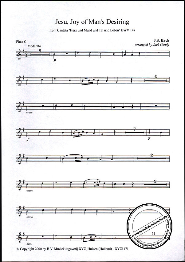 Notenbild für XYZ 1171 - JESUS BLEIBET MEINE FREUDE (KANTATE BWV 147)