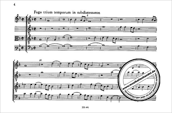 Notenbild für ZFS 491 - 4 FUGEN AUS MUSICA FIGURALIS