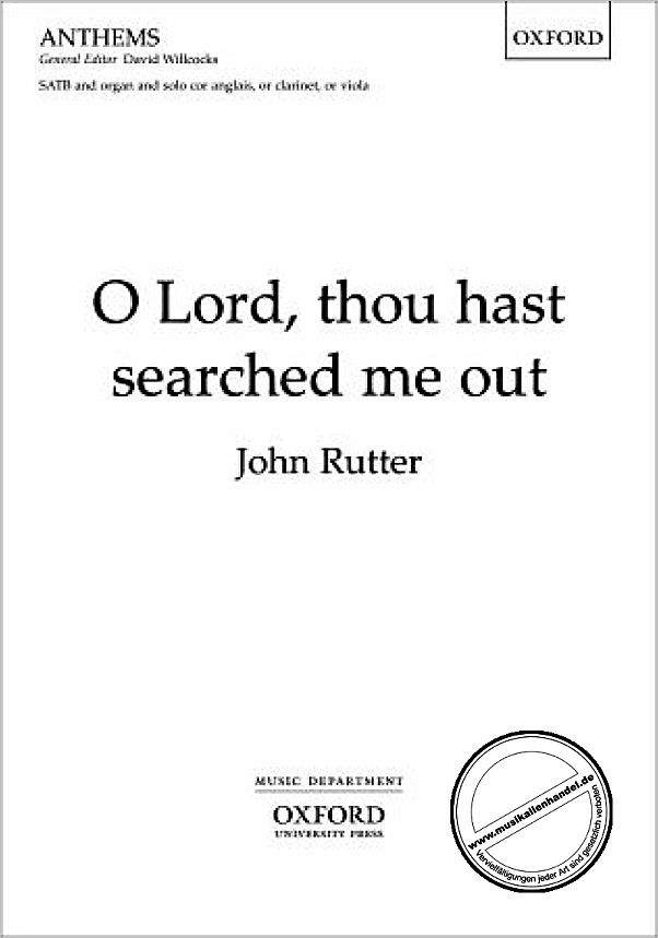 Titelbild für 978-0-19-335941-3 - O LORD THOU HAST SEARCHED ME OUT