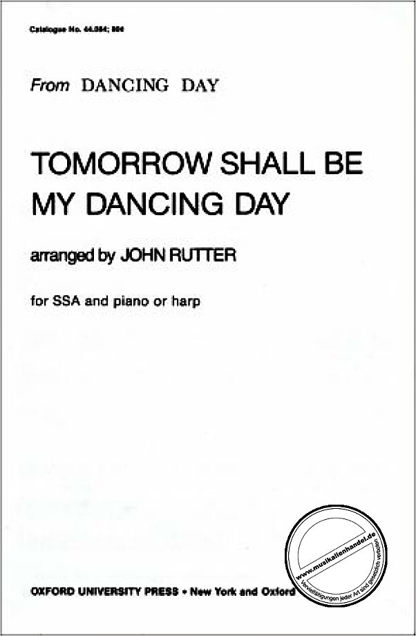 Titelbild für 978-0-19-385714-8 - TOMORROW SHALL BE MY DANCING DAY