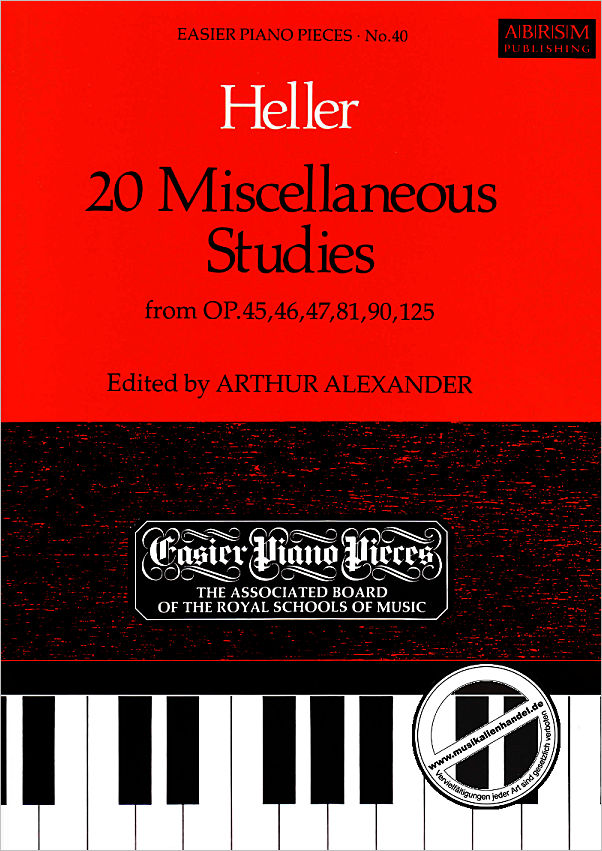 Titelbild für ABRSM 2948 - 20 MISCELLANEOUS STUDIES