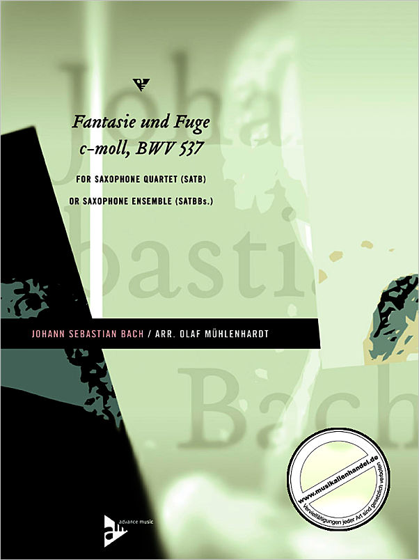 Titelbild für ADV 7536 - FANTASIE + FUGE C-MOL BWV 537