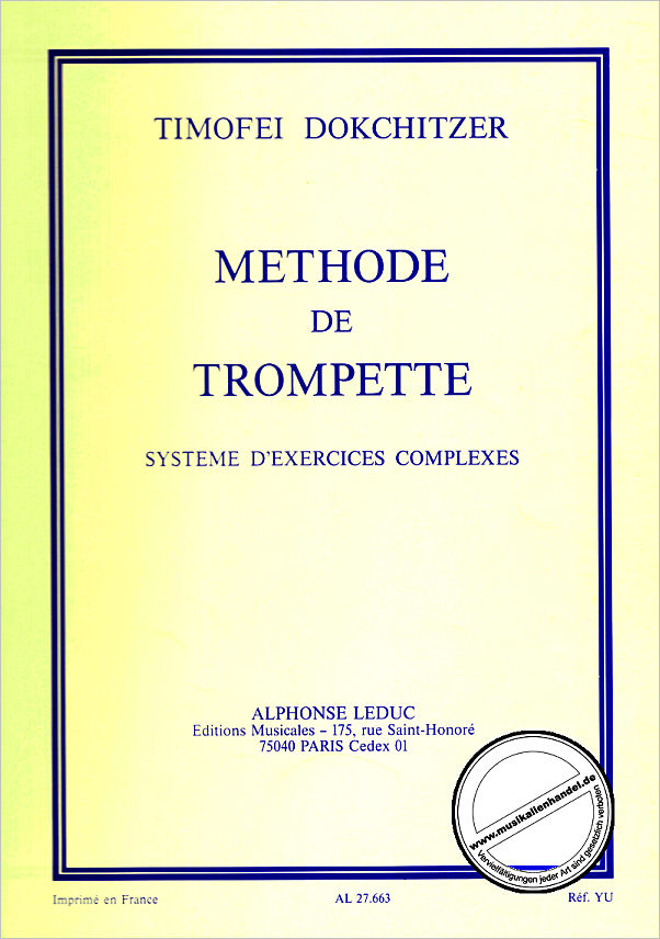 Titelbild für AL 27663 - METHODE DE TROMPETTE