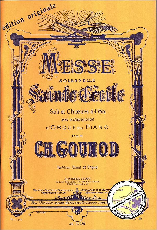 Titelbild für AL 12250 - MESSE SOLENNELLE DE SAINTE CECILE (CAECILIENMESSE)