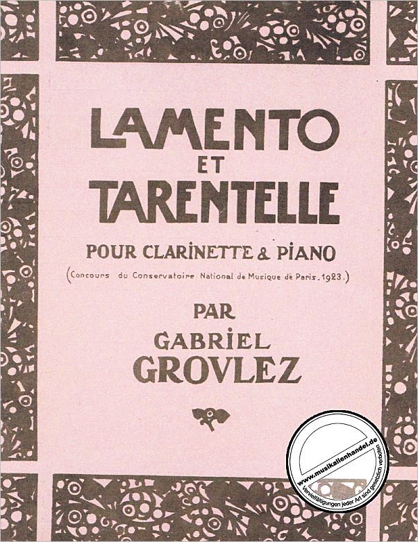 Titelbild für AL 16610 - LAMENTO ET TARANTELLE