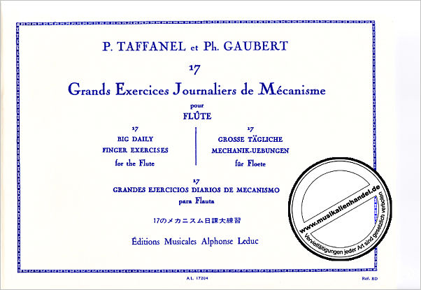 Titelbild für AL 17204 - 17 GRANDS EXERCICES JOURNALIERS DE MECANISME