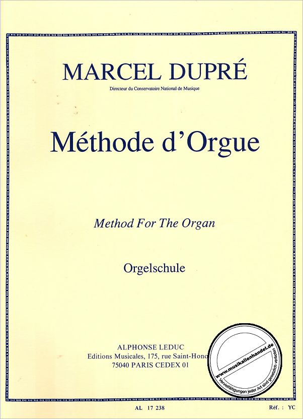 Titelbild für AL 17238 - METHODE D'ORGUE