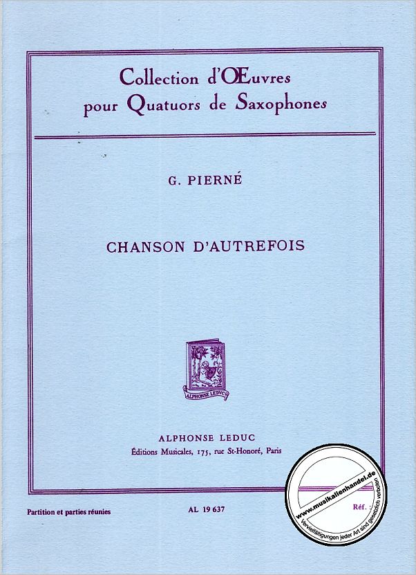 Titelbild für AL 19637 - CHANSON D'AUTREFOIS