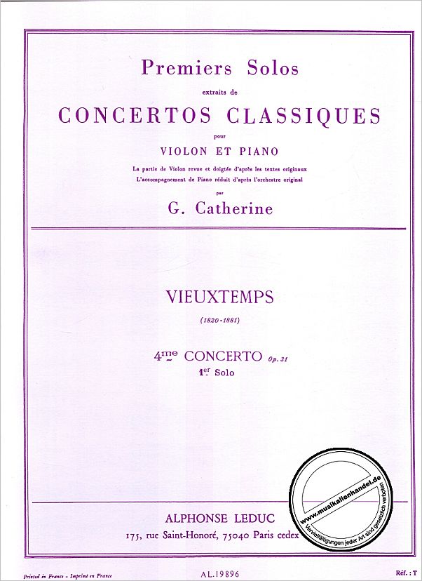 Titelbild für AL 19896 - CONCERTO 4 D-MOLL OP 31 - VL ORCH