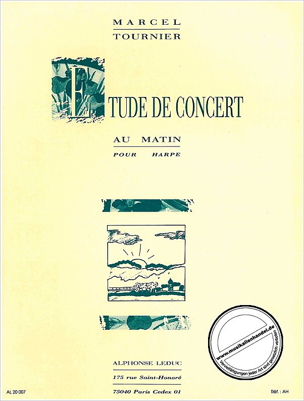 Titelbild für AL 20007 - ETUDE DE CONCERT AU MATIN