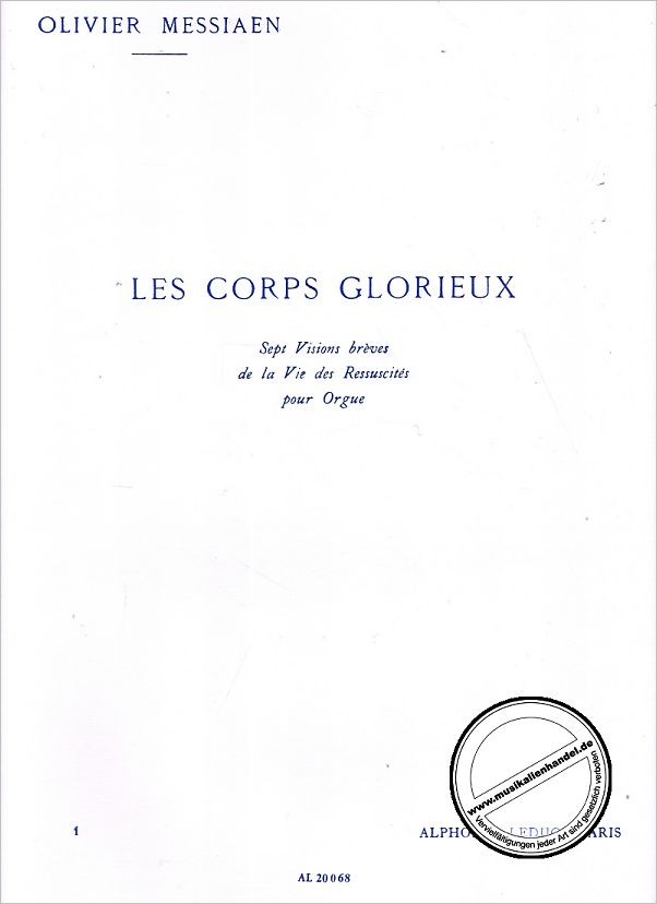 Titelbild für AL 20068 - LES CORPS GLORIEUX 1