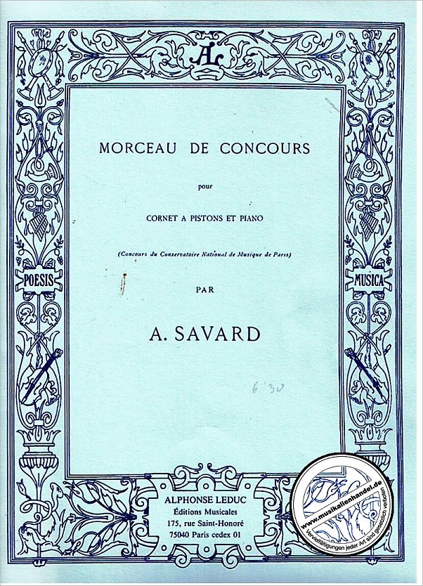 Titelbild für AL 21629 - MORCEAU DE CONCOURS
