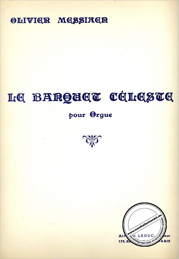 Titelbild für AL 22893 - LE BANQUET CELESTE