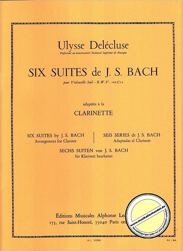 Titelbild für AL 23508 - 6 SUITEN BWV 1007-1012 (VC)