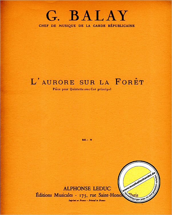 Titelbild für AL 24723 - L'AURORE SUR LA FORET