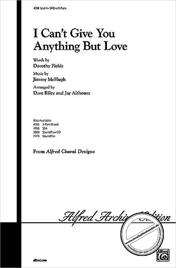 Titelbild für ALF 4784 - I CAN'T GIVE YOU ANYTHING BUT LOVE