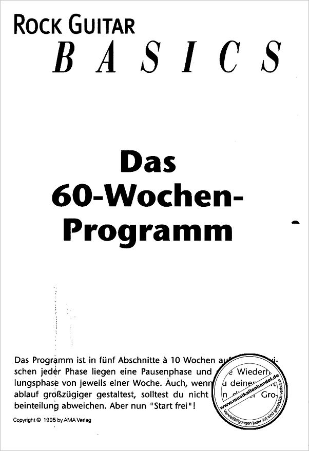 Titelbild für AMA 610143-B - DAS 60 WOCHEN PROGRAMM - BEIHEFT ZU