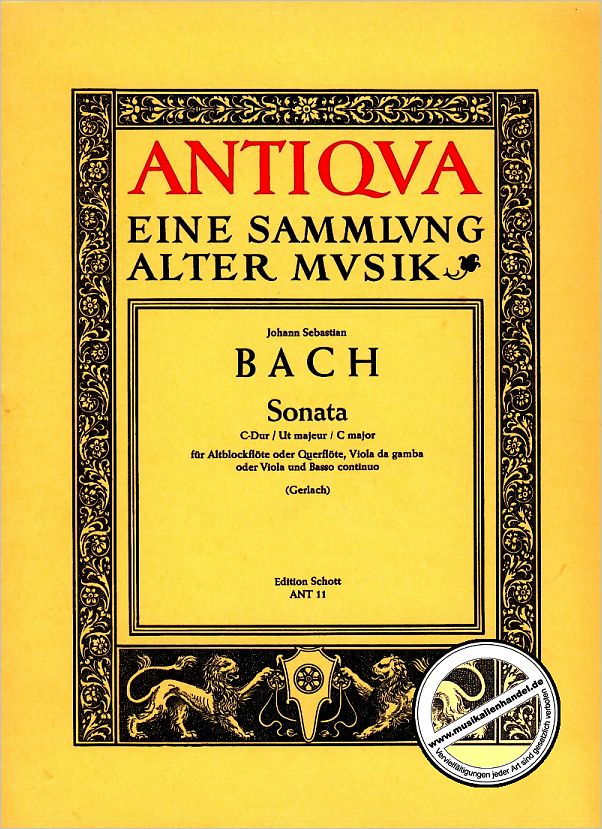Titelbild für ANT 11 - SONATE C-DUR NACH BWV 1027