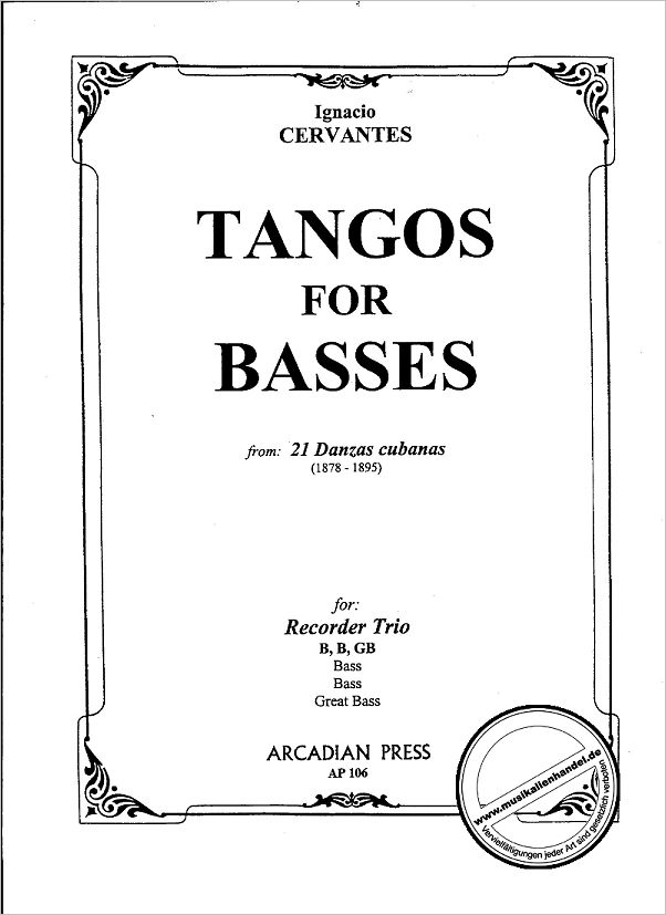 Titelbild für ARCADIAN 106 - TANGOS FOR BASSES