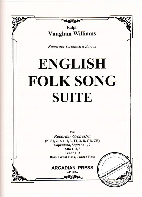 Titelbild für ARCADIAN 167A - ENGLISH FOLK SONG SUITE