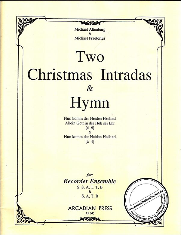 Titelbild für ARCADIAN 45 - 2 CHRISTMAS INTRADEN + HYMN