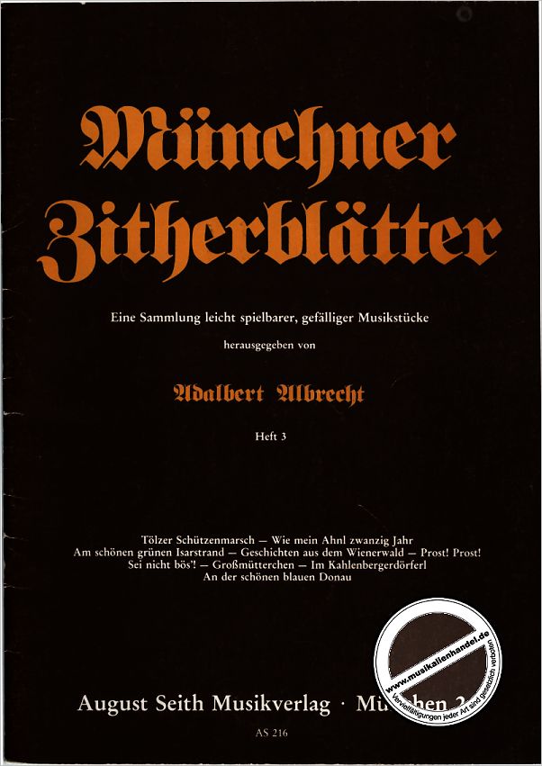 Titelbild für AS 216 - MUENCHNER ZITHERBLAETTER 3