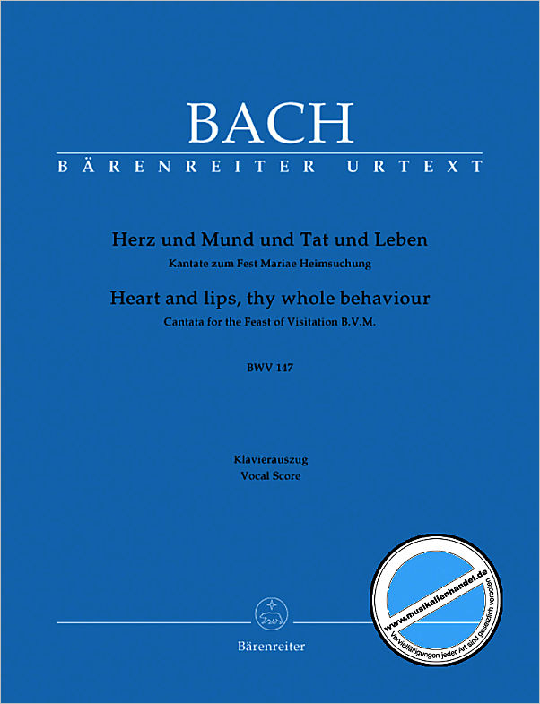 Titelbild für BA 10147-90 - Kantate 147 Herz und Mund und Tat und Leben BWV 147