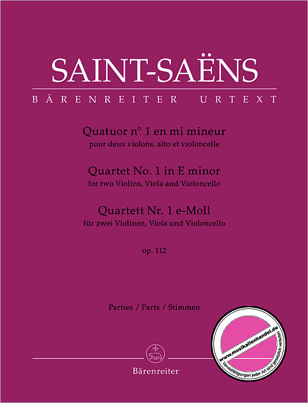 Titelbild für BA 10927 - Quartett 1 e-moll op 112