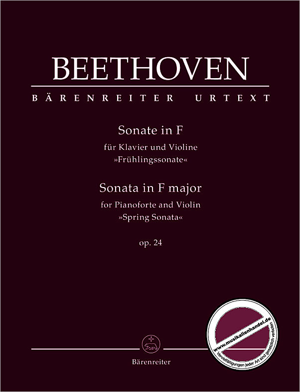 Titelbild für BA 10937 - Sonate 5 F-Dur op 24 (Frühlingssonate)