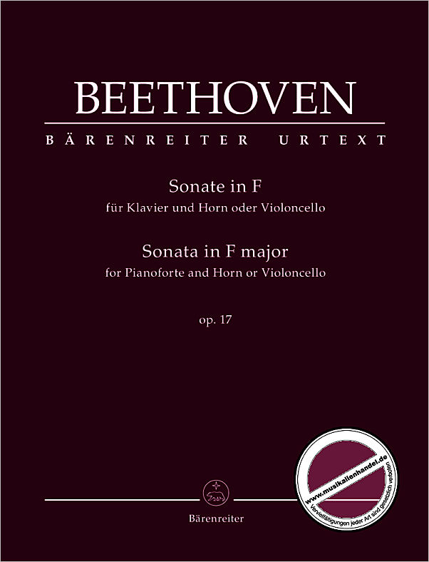 Titelbild für BA 10939 - Sonate F-Dur op 17
