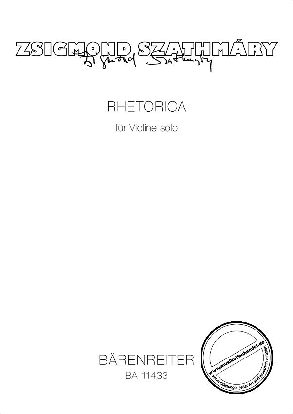 Titelbild für BA 11433 - Rhetorica