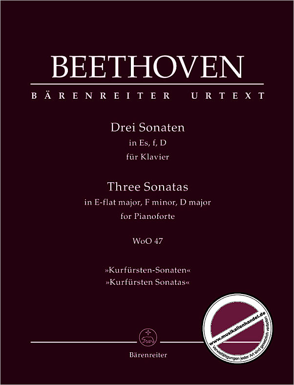 Titelbild für BA 11801 - 3 Sonaten WOO 47 - Kurfürsten Sonaten