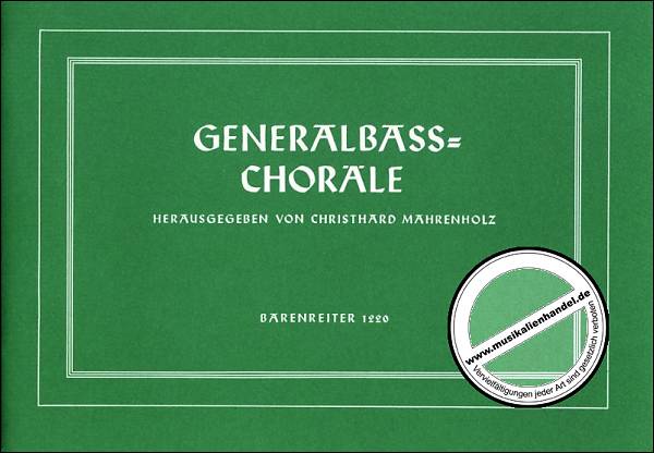 Titelbild für BA 1220 - GENERALBASS CHORAELE