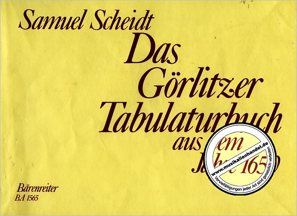Titelbild für BA 1565 - DAS GOERLITZER TABULATURBUCH AU