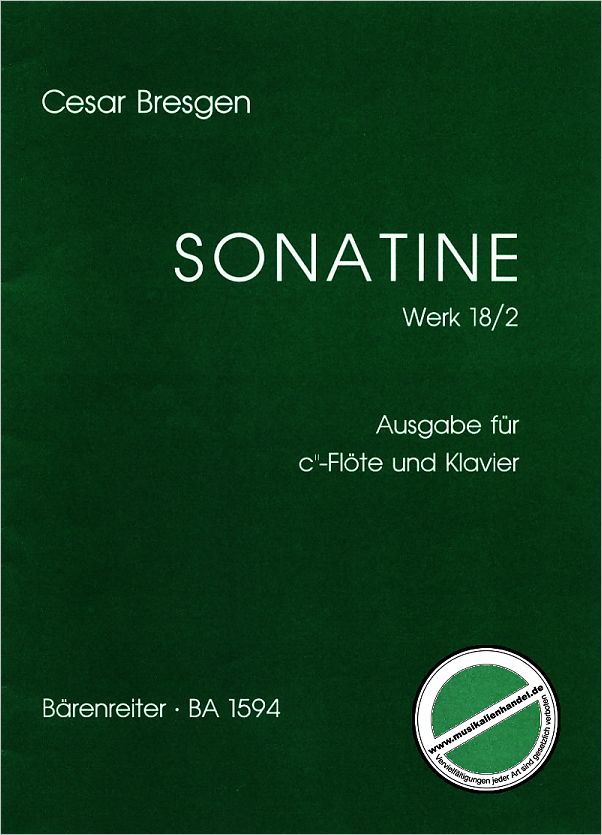 Titelbild für BA 1594 - SONATINE F-DUR OP 18/2