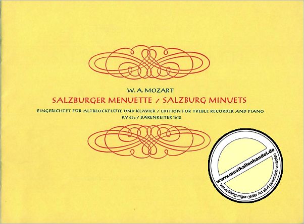 Titelbild für BA 1612 - SALZBURGER MENUETTE KV 65A