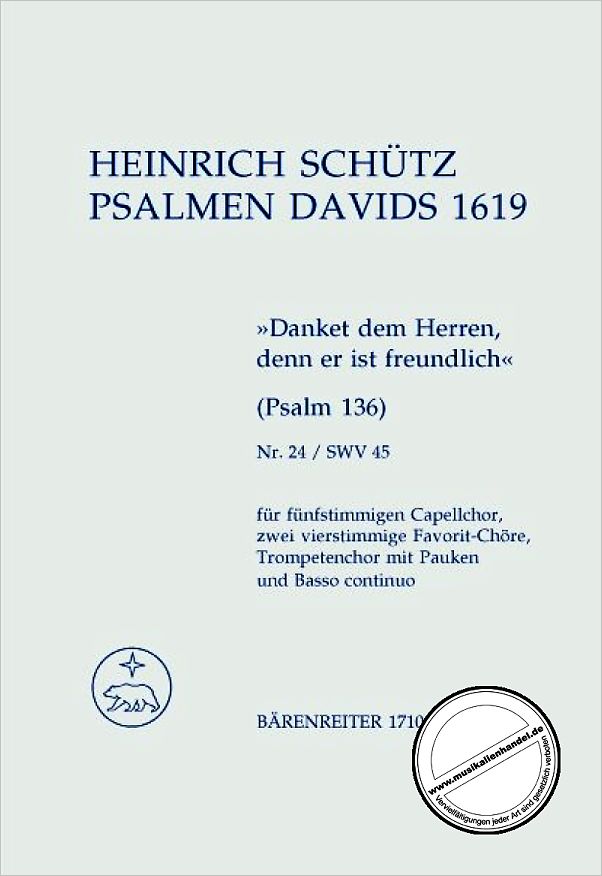 Titelbild für BA 1710 - PSALM 136 DANKET DEM HERREN SWV 45